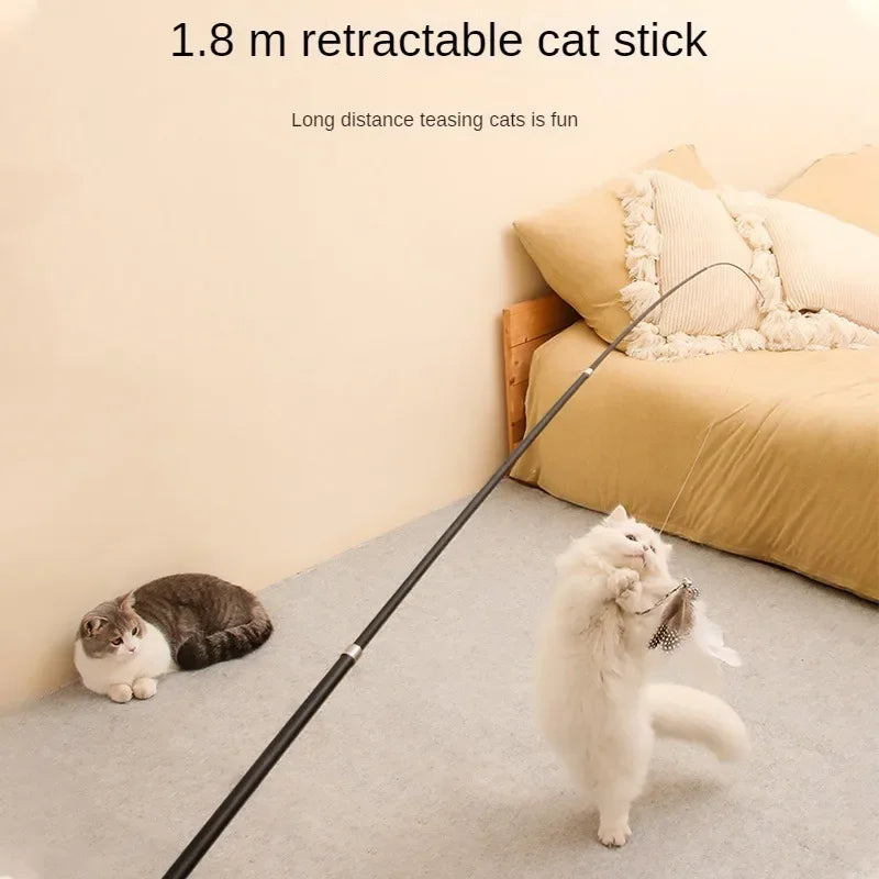 Telescopic Cat Stick Feather Cat Toy by Love My Pet