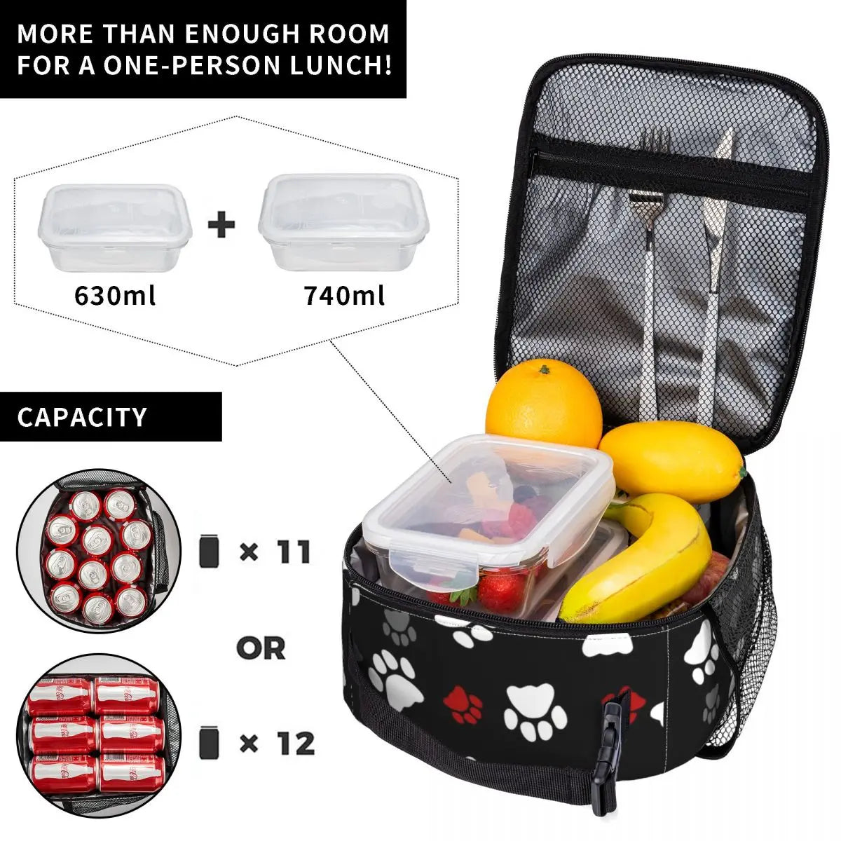 Cute Paw Insulated Lunch Bag by Love My Pet