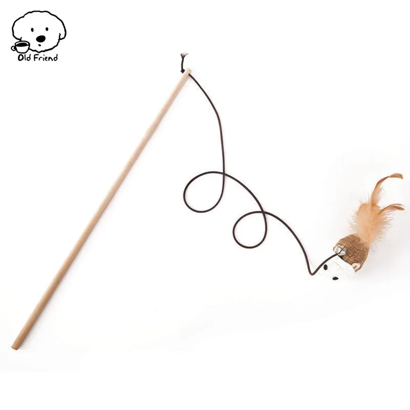 Wooden Handmade Cat Feather Toy by Love My Pet