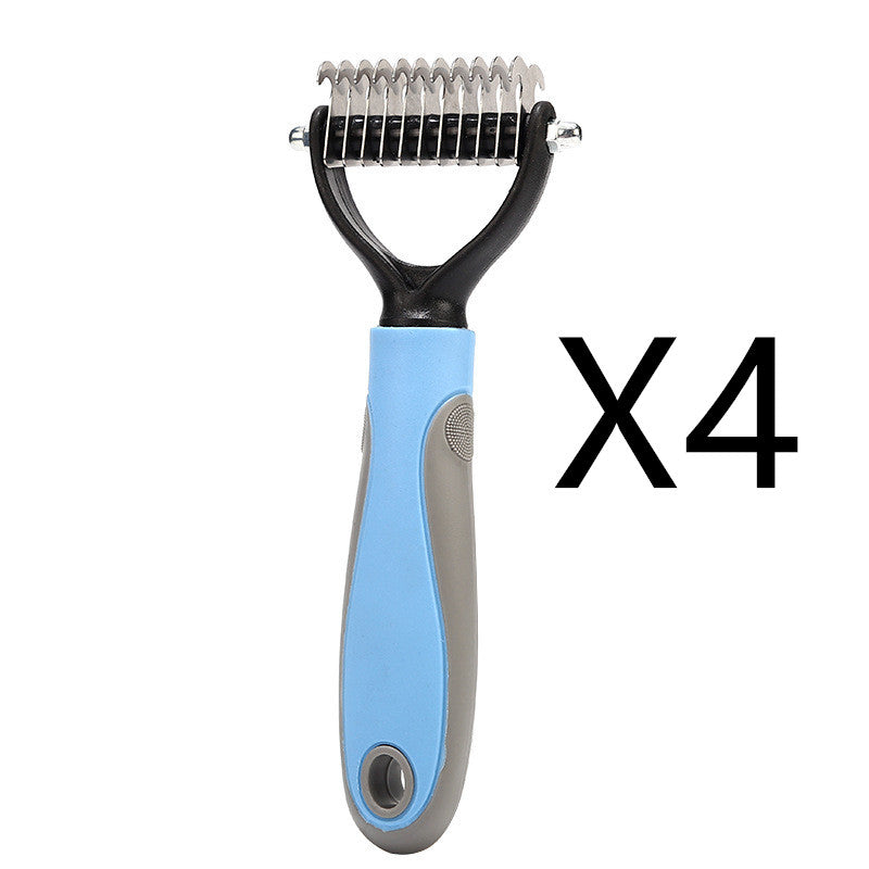 Stainless Double-sided Pet Brush Hair Removal Comb Grooming Dematting Dog Grooming Shedding Tools by VetsPetStore