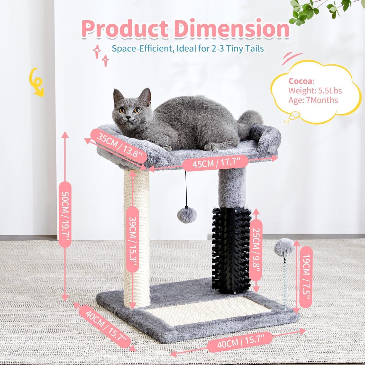 Cat Tree Tower with Self-grooming Brush