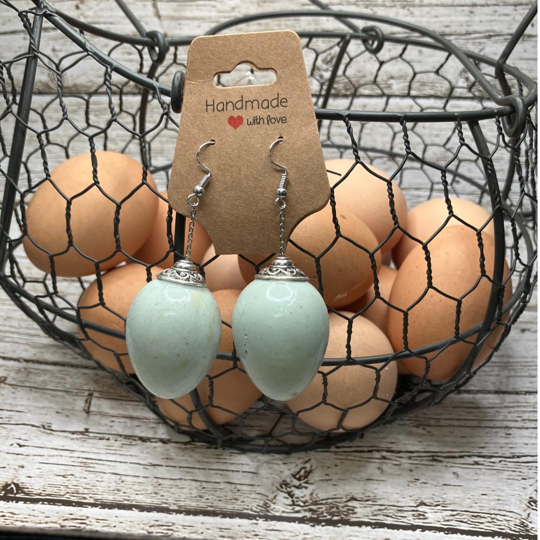 Quail Egg Earrings, Celadon