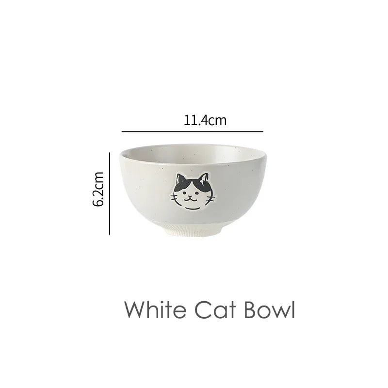 Hand-painted Stoneware Cat Face Ceramic Bowl by Love My Pet