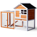 Orange-red, Wooden Chicken and Rabbit Enclosure by VetsPetStore