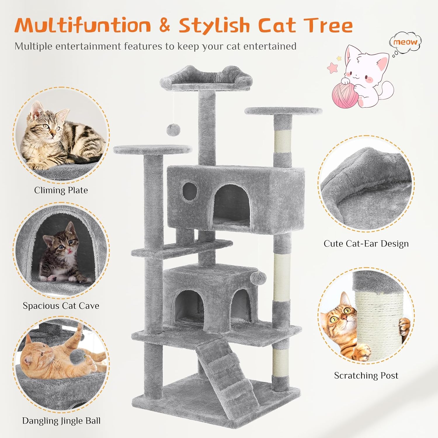 Cat Tree Multi-level With Sisal Grab Post