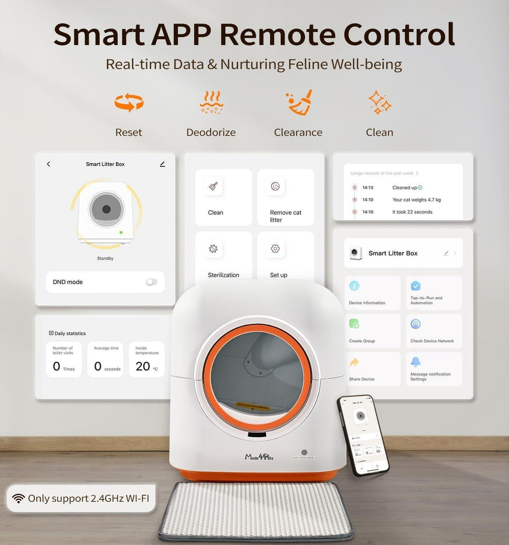 60L Automatic Cat Litter Box, Deodorizing, Infrared Sensor, Suitable For Multiple Cats