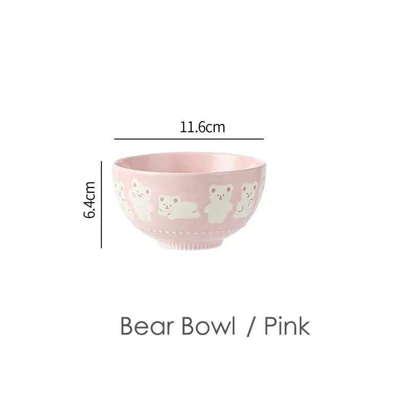 Hand-painted Stoneware Cat Face Ceramic Bowl by Love My Pet
