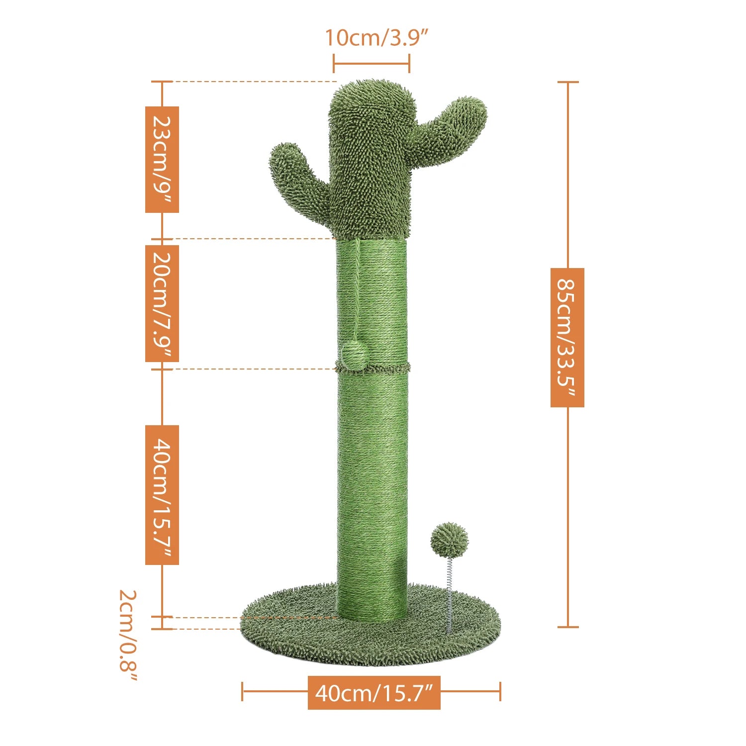Cute Cactus Cat Tree With Toy Ball Scratching Post by Love My Pet