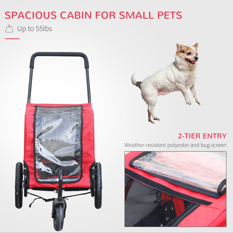 2-in-1, 3 Wheel Pet Jogging Stroller Bike Trailer by Furr Baby Gifts