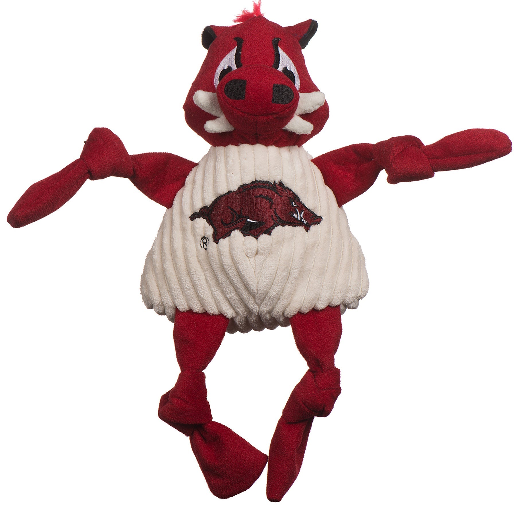 NCAA University of Arkansas, Tusk the Razorback Knottie® Plush Dog Toy by HuggleHounds