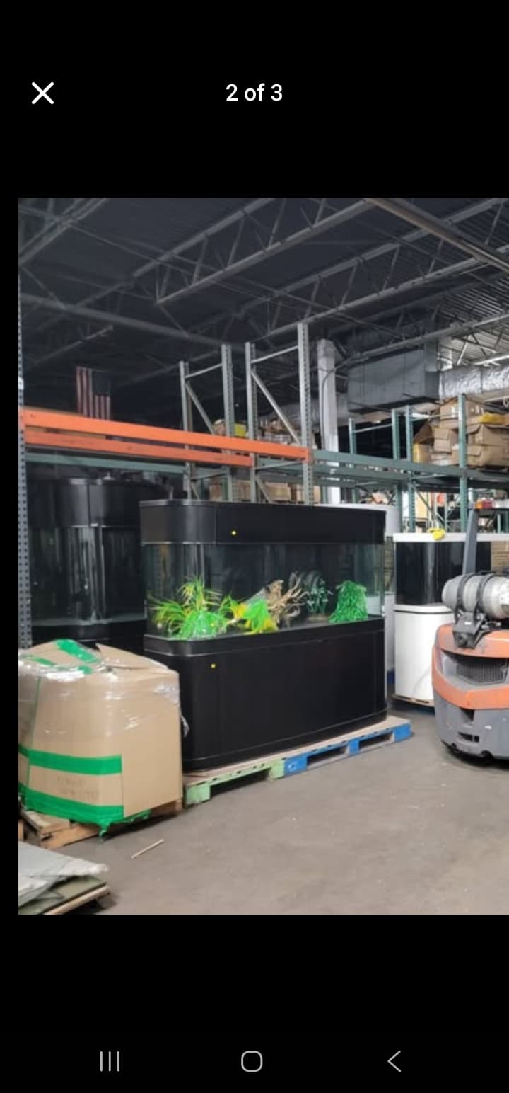 Display Model | 215g Seamless Glass Bowfront Reef-Ready Aquarium Set in Abyss Black by AQUA VIM