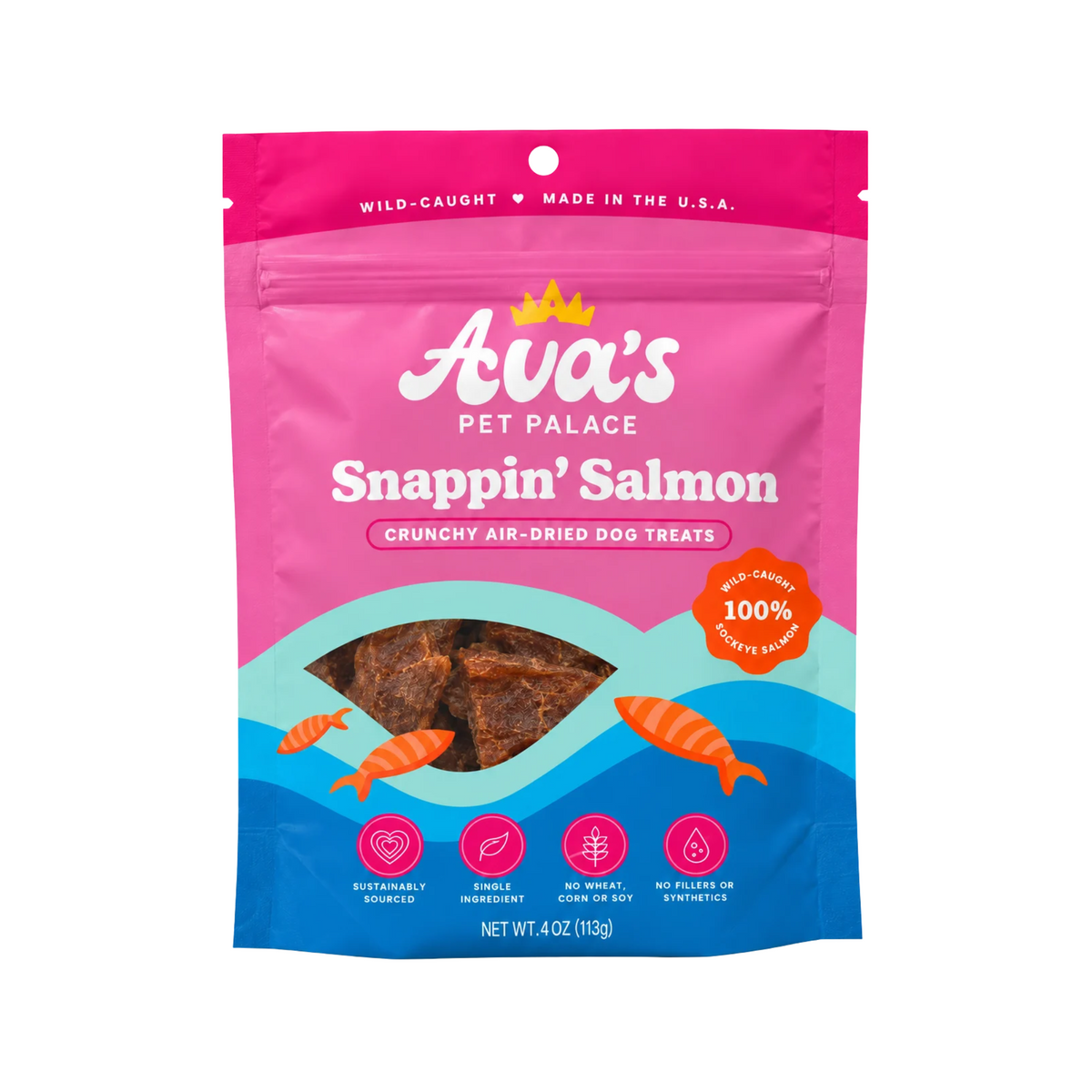 Crunchy Jerky Dog Treats - Snappin' Salmon by Ava's Pet Palace