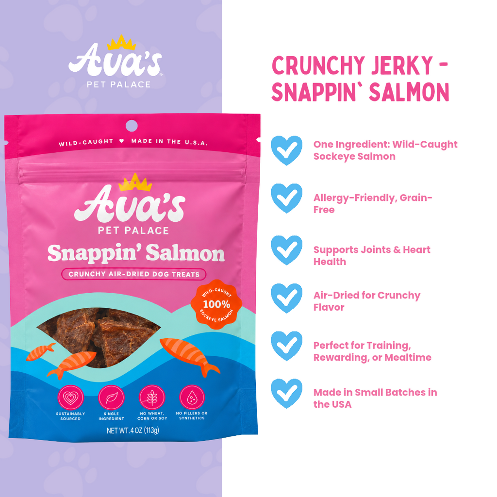 Crunchy Jerky Dog Treats - Snappin' Salmon by Ava's Pet Palace