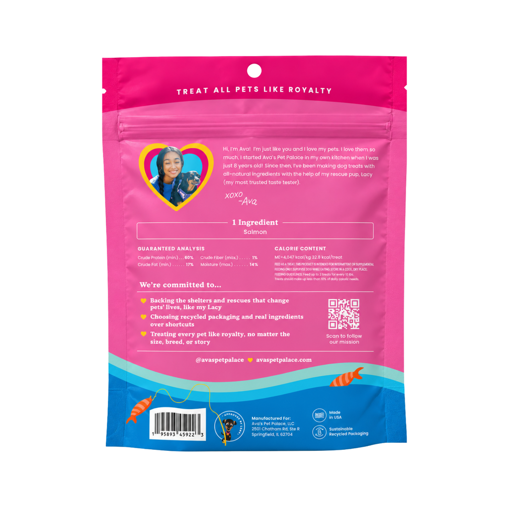 Crunchy Jerky Dog Treats - Snappin' Salmon by Ava's Pet Palace