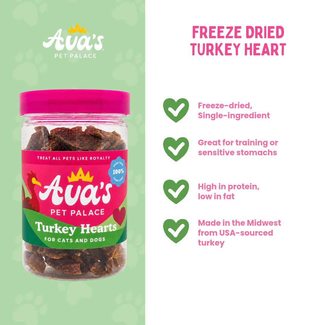 Freeze Dried Turkey Hearts by Ava's Pet Palace