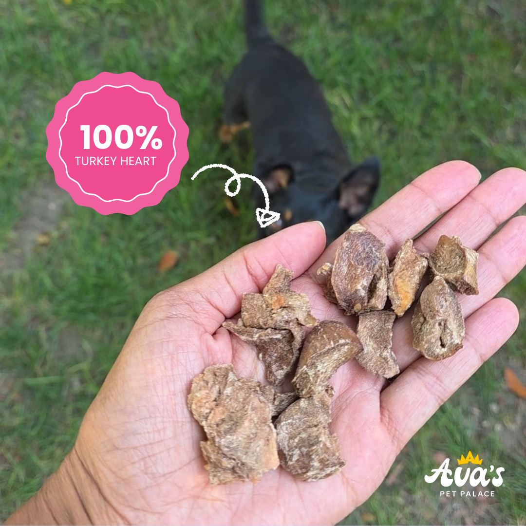 Freeze Dried Turkey Hearts by Ava's Pet Palace