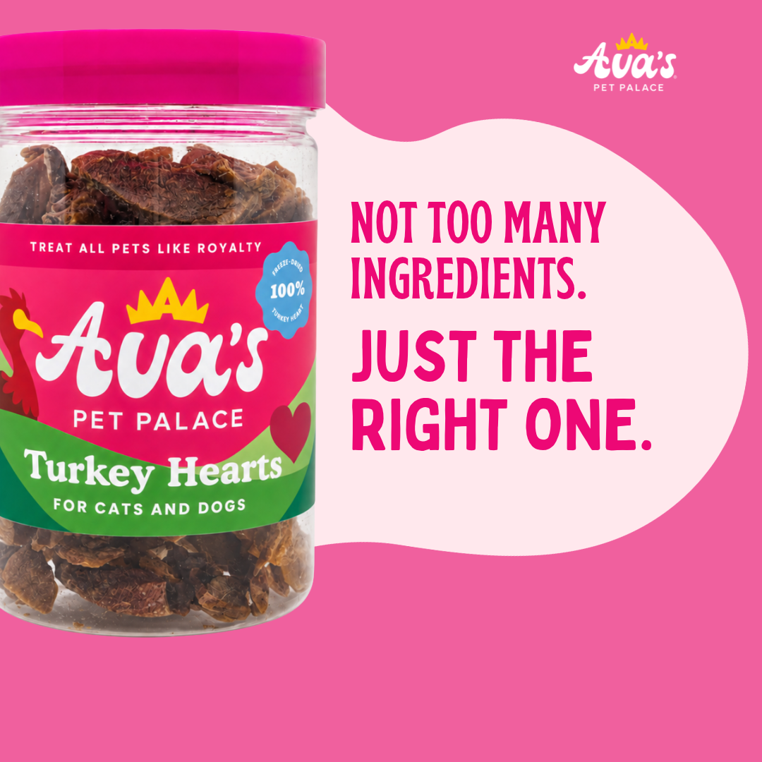 Freeze Dried Turkey Hearts by Ava's Pet Palace