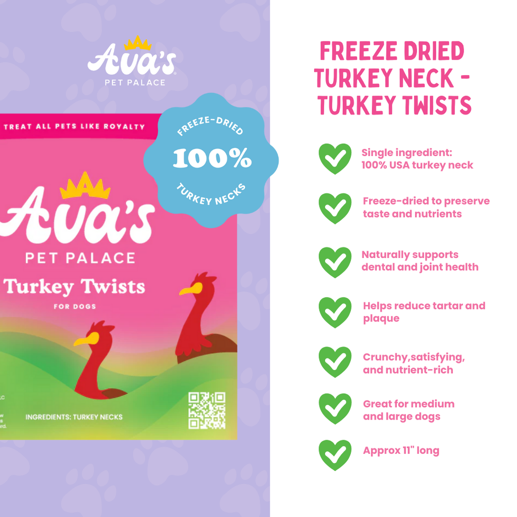Freeze Dried Turkey Neck - Turkey Twists by Ava's Pet Palace