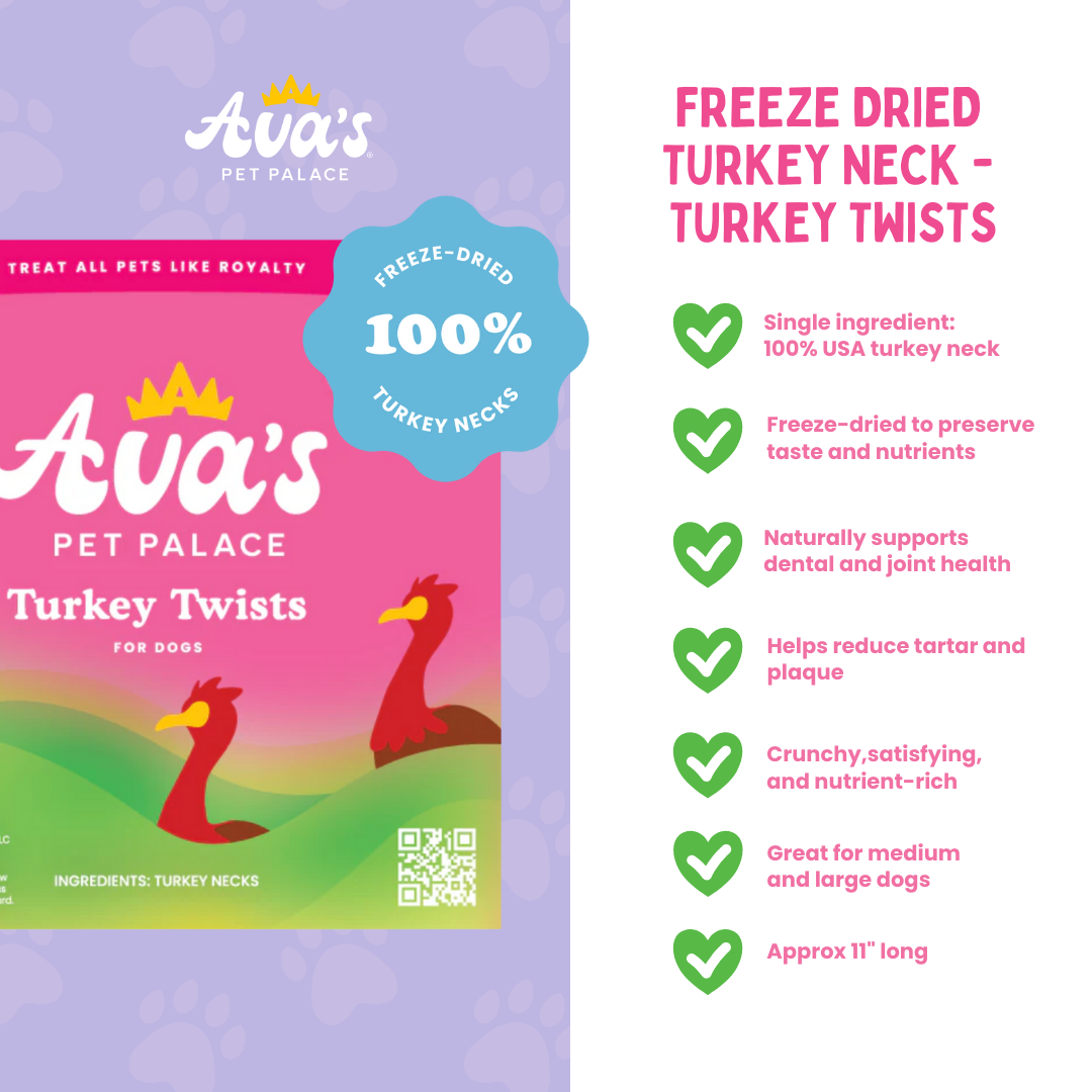 Freeze Dried Turkey Neck - Turkey Twists by Ava's Pet Palace