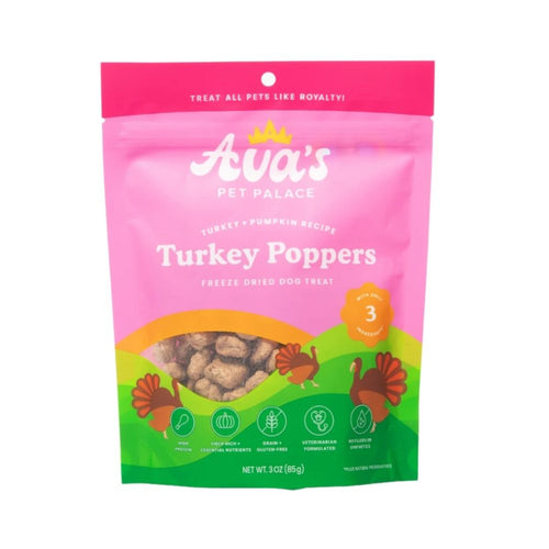 Ava's Pet Palace Freeze Dried Dog Treats - Turkey Poppers (3oz) by American Pet Supplies