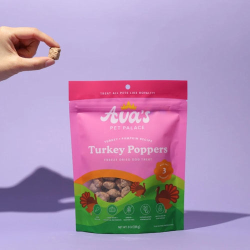 Ava's Pet Palace Freeze Dried Dog Treats - Turkey Poppers (3oz) by American Pet Supplies