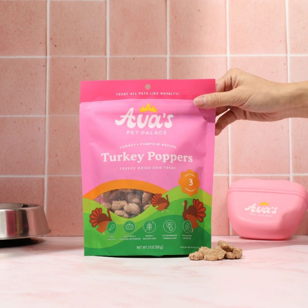 Ava's Pet Palace Freeze Dried Dog Treats - Turkey Poppers (3oz) by American Pet Supplies