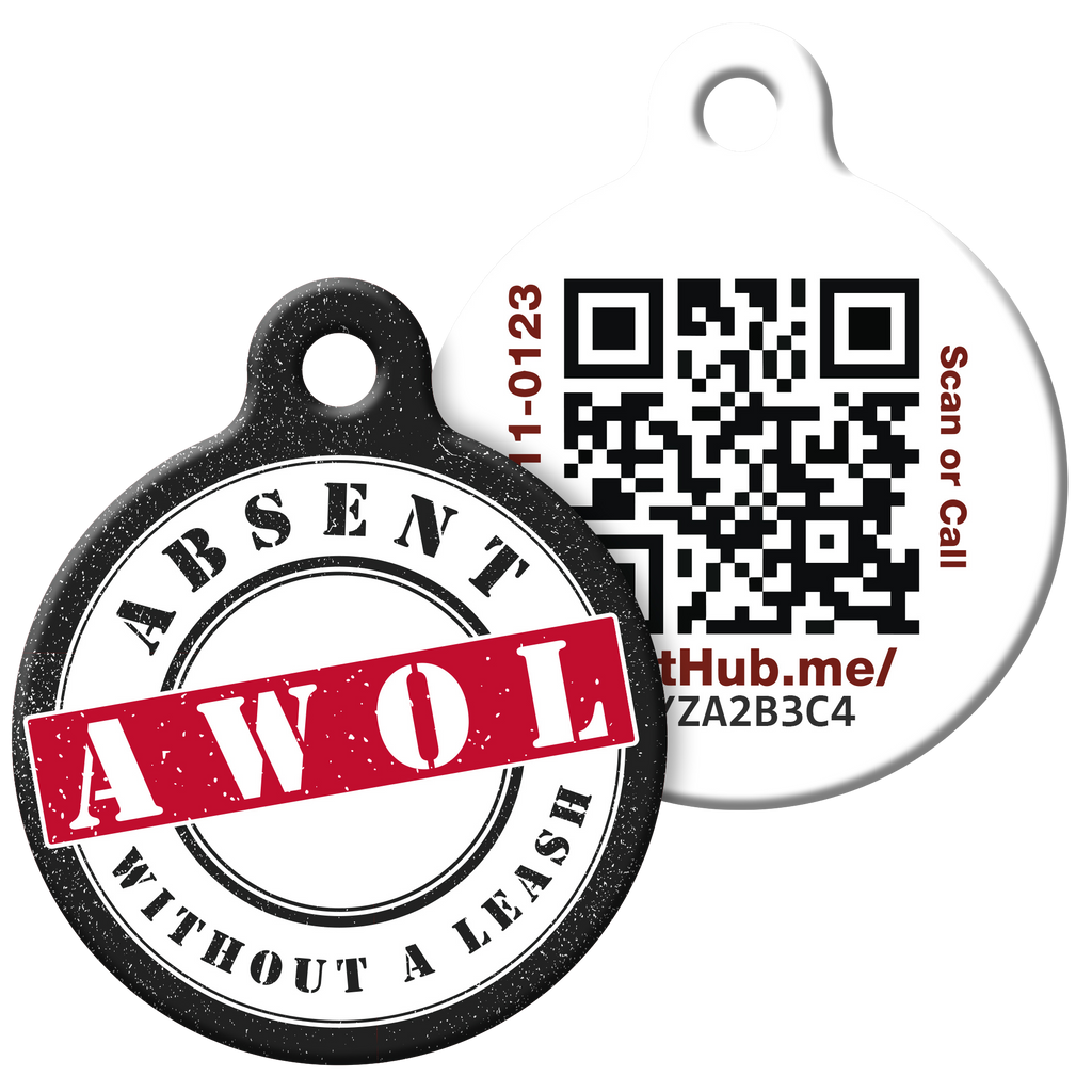 PetHub QR Pet ID Tag – Absent Without a Leash (AWOL) by PetHub