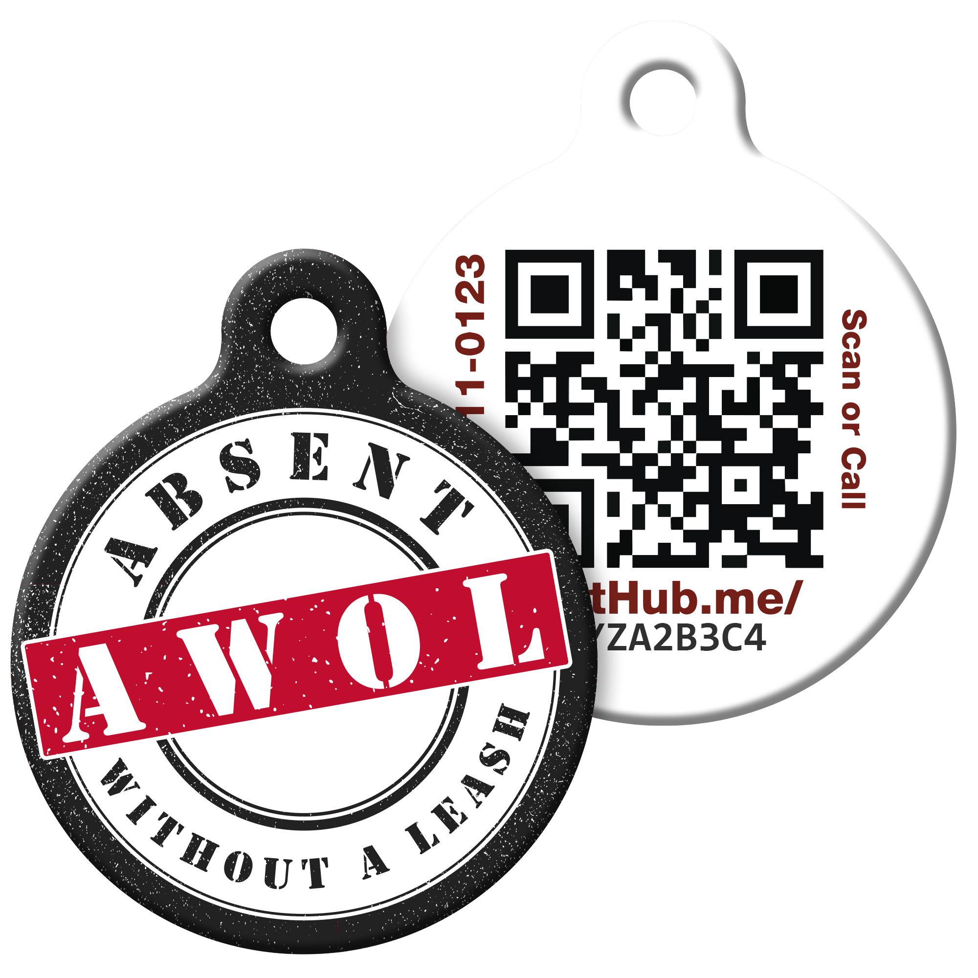 PetHub QR Pet ID Tag – Absent Without a Leash (AWOL) by PetHub