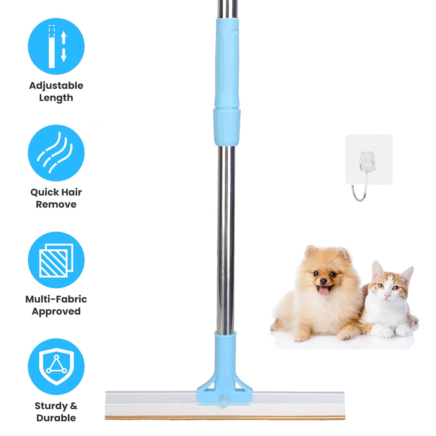 1Pc Pet Hair Removal Rake With 54 in Adjustable Telescopic Rod by VetsPetStore
