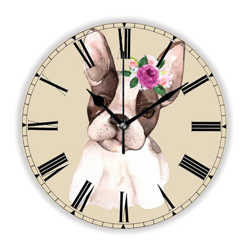 Pardon My Frenchie Wall Clocks