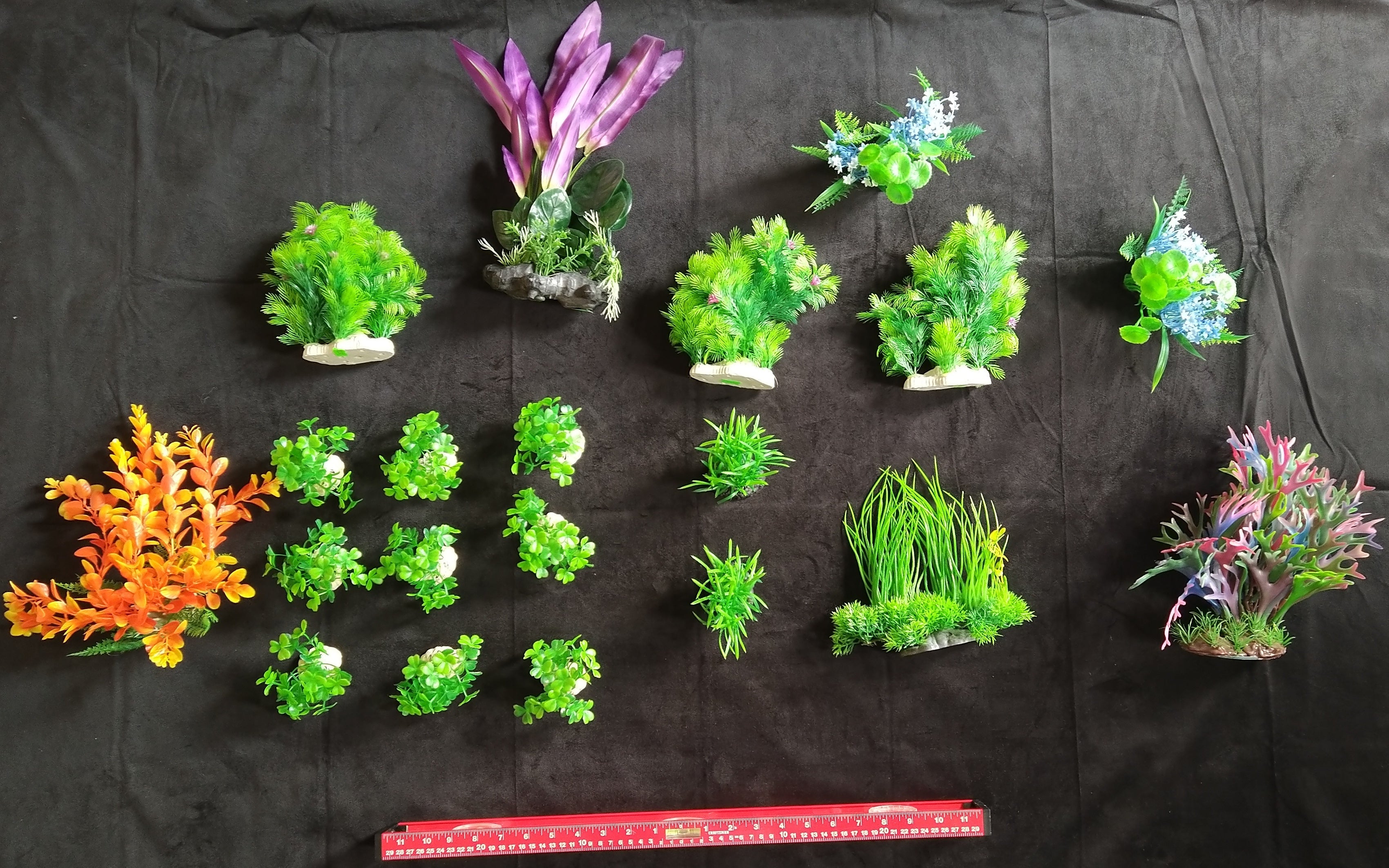 Premium Artificial Aquarium Plant Package for Fish Tank, Leprechaun City by Northeast Aquariums LLC
