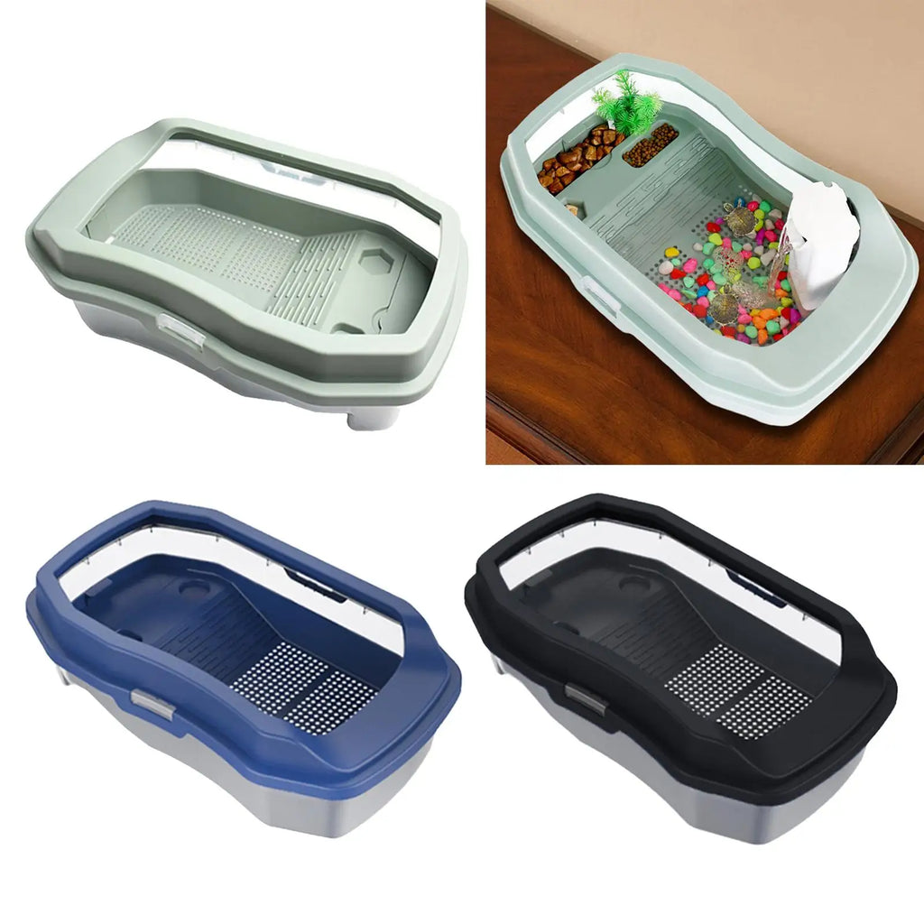 Turtle Aquarium Box with Platform Easy to Clean by Love My Pet