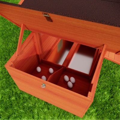 Large Wooden Chicken Enclosure For Outdoor With 2 Sides Nesting Boxes,2 Free-range Doors Leakproof Tray