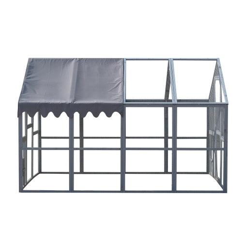 Outdoor Chicken Enclosure Upgraded Waterproof Cover - Grey by Amazing Pet Bargains