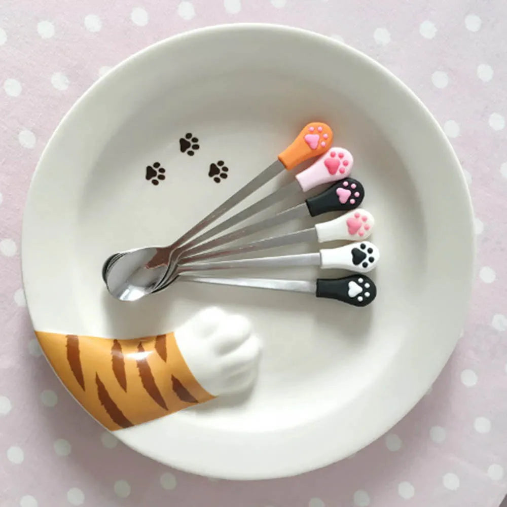 Stainless Steel Cute Cat Claw Coffee Spoons by Love My Pet