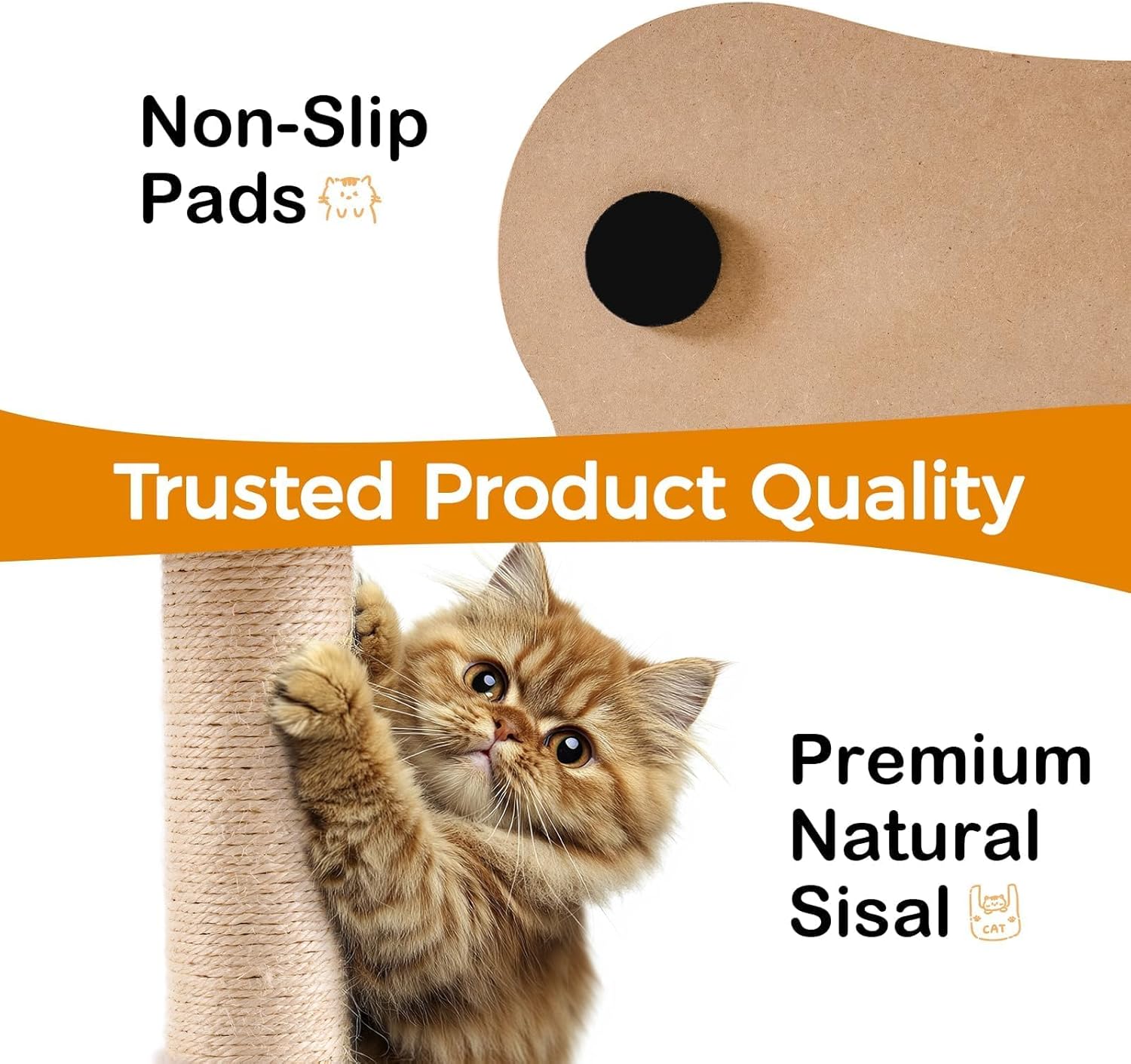 Cat Scratching Post with Bed, Sisal Scratcher