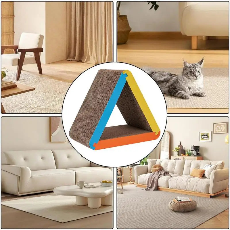 Cat Scratcher Foldable Triangle Cat Scratching Board 6 Usable Sides by Love My Pet