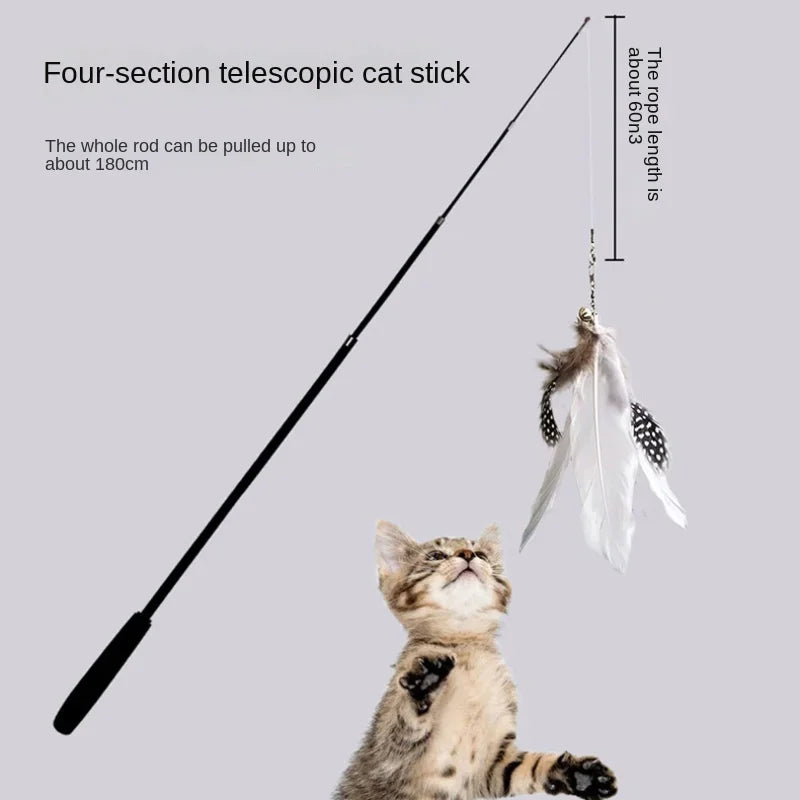 Telescopic Cat Stick Feather Cat Toy by Love My Pet