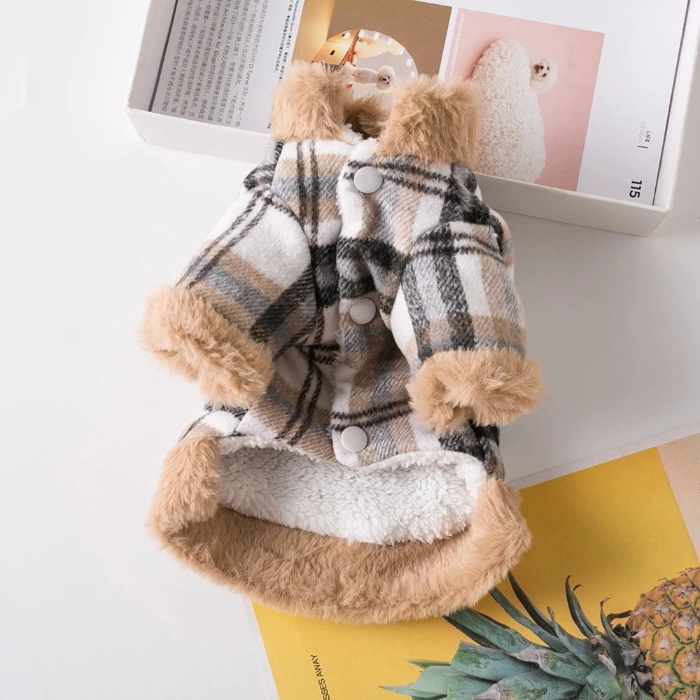 Pet Clothes Lattice Coat