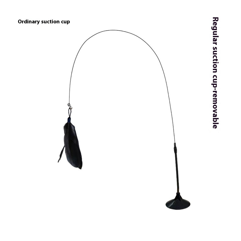 Cat Teaser With Bell Long Brush Holder Suction Cup