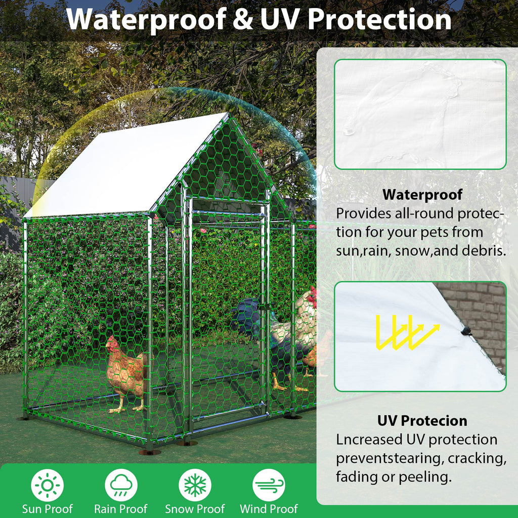 Metal Chicken Enclosure with Cover by VetsPetStore