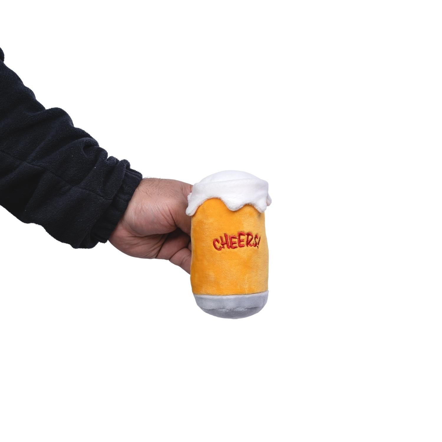 Beers-Cheers Plush Dog Toy Gift Set – with Squeaker & Crinkle Paper for Fun Play by American Pet Supplies