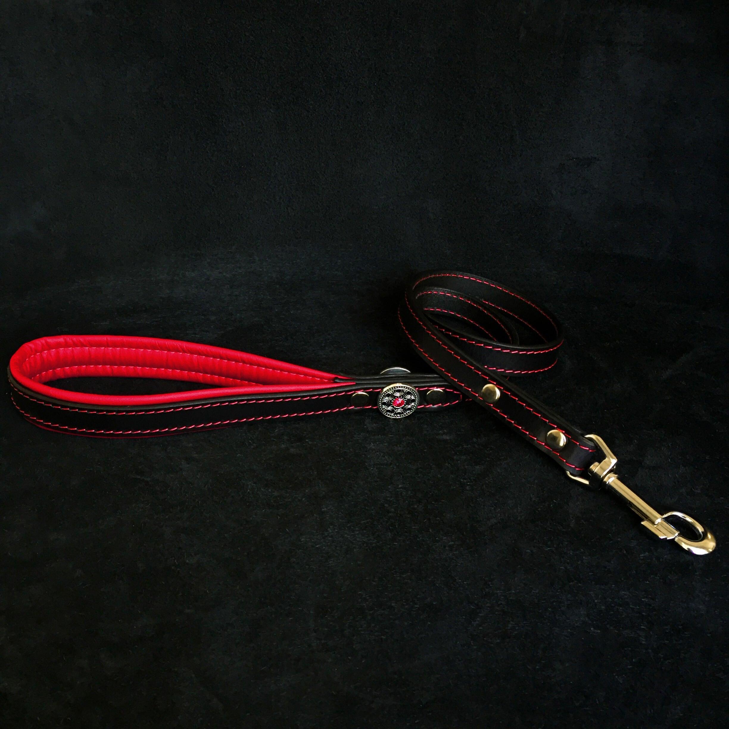 ''Bijou'' leather lead red by Bestia Dog Gear