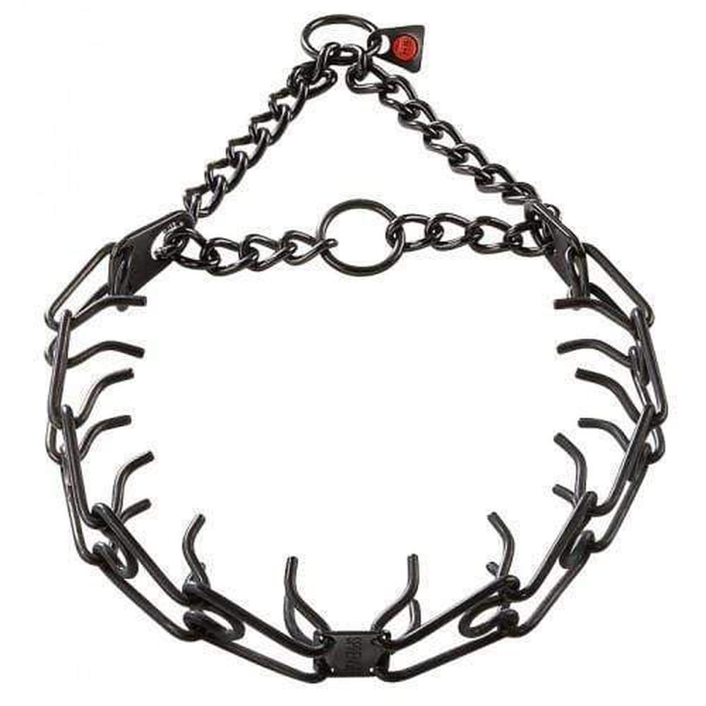 Herm Sprenger - ULTRA-PLUS Training Collar with Center-Plate and Assembly Chain - Standard Version - Black Stainless Steel by Dogline