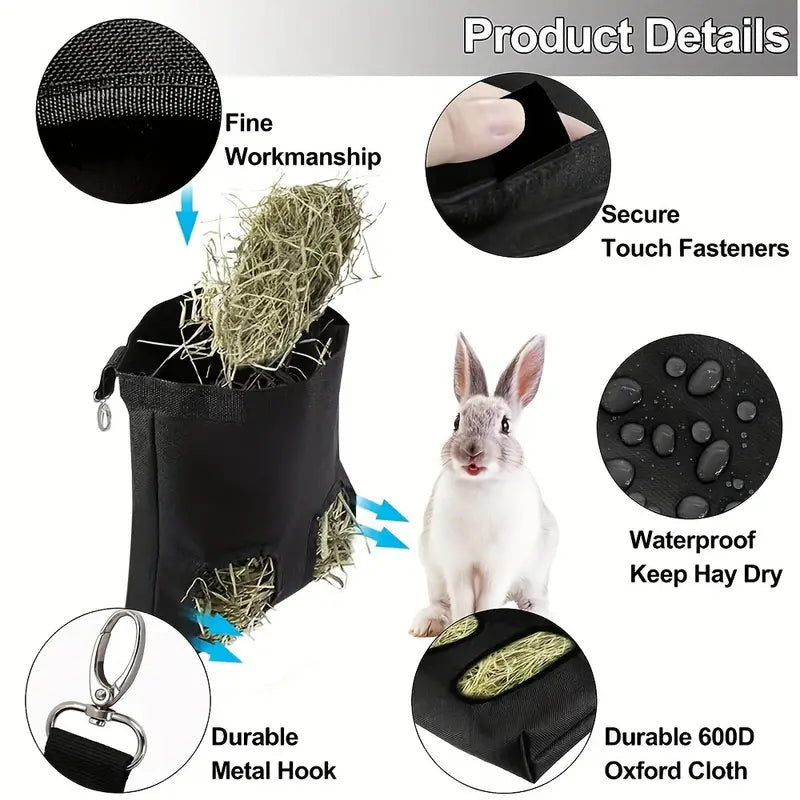 Pet Hay Feeder For Rabbit Hamster Feeding Bag, Hanging Food Bag, Big Hamster Feeding Grass Bag by Dahlia Pets