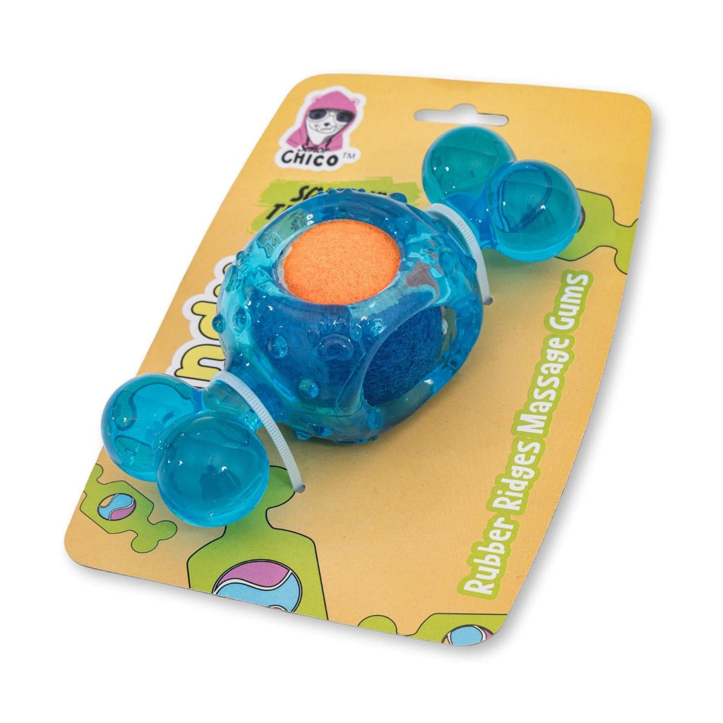 Blue Candy-Inspired Squeaky Tennis Ball Dog Chew Toy – TPR, Durable & Promotes Dental Health by American Pet Supplies