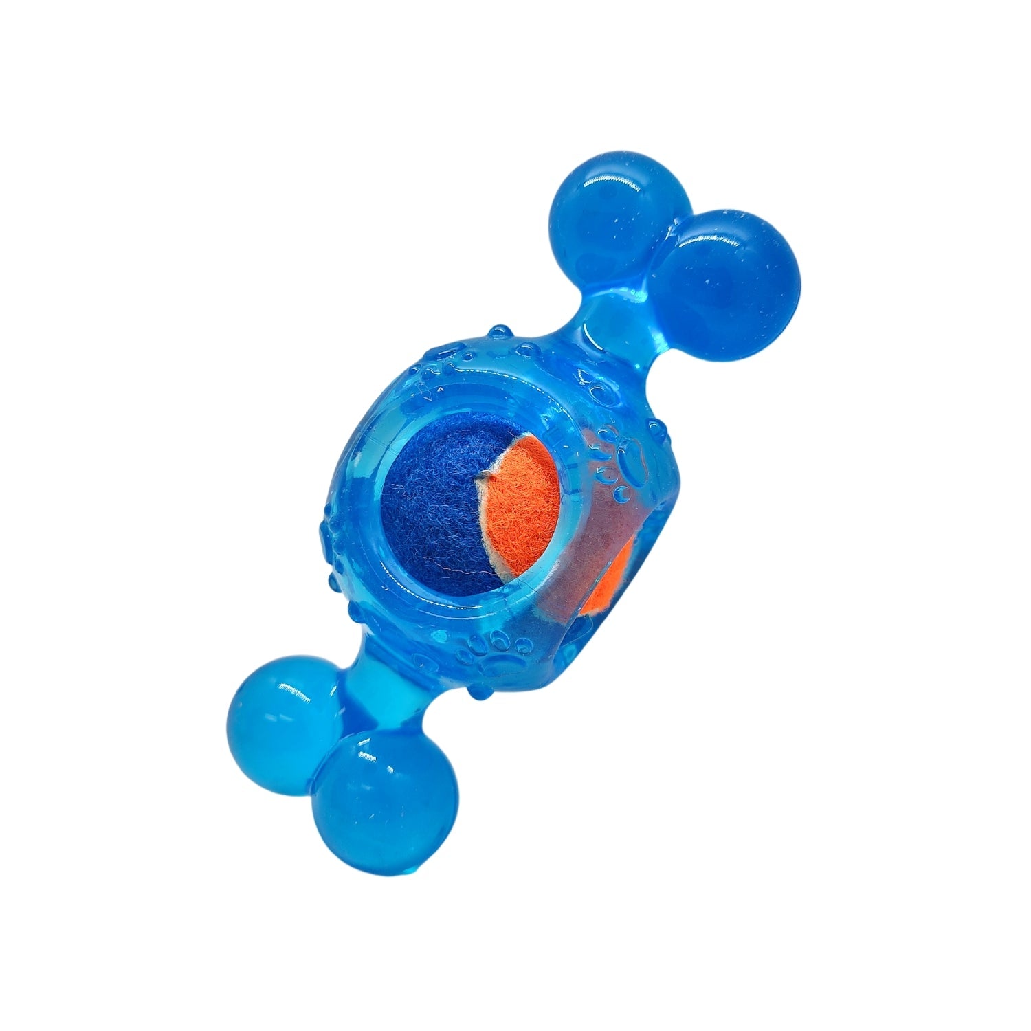 Blue Candy-Inspired Squeaky Tennis Ball Dog Chew Toy – TPR, Durable & Promotes Dental Health by American Pet Supplies