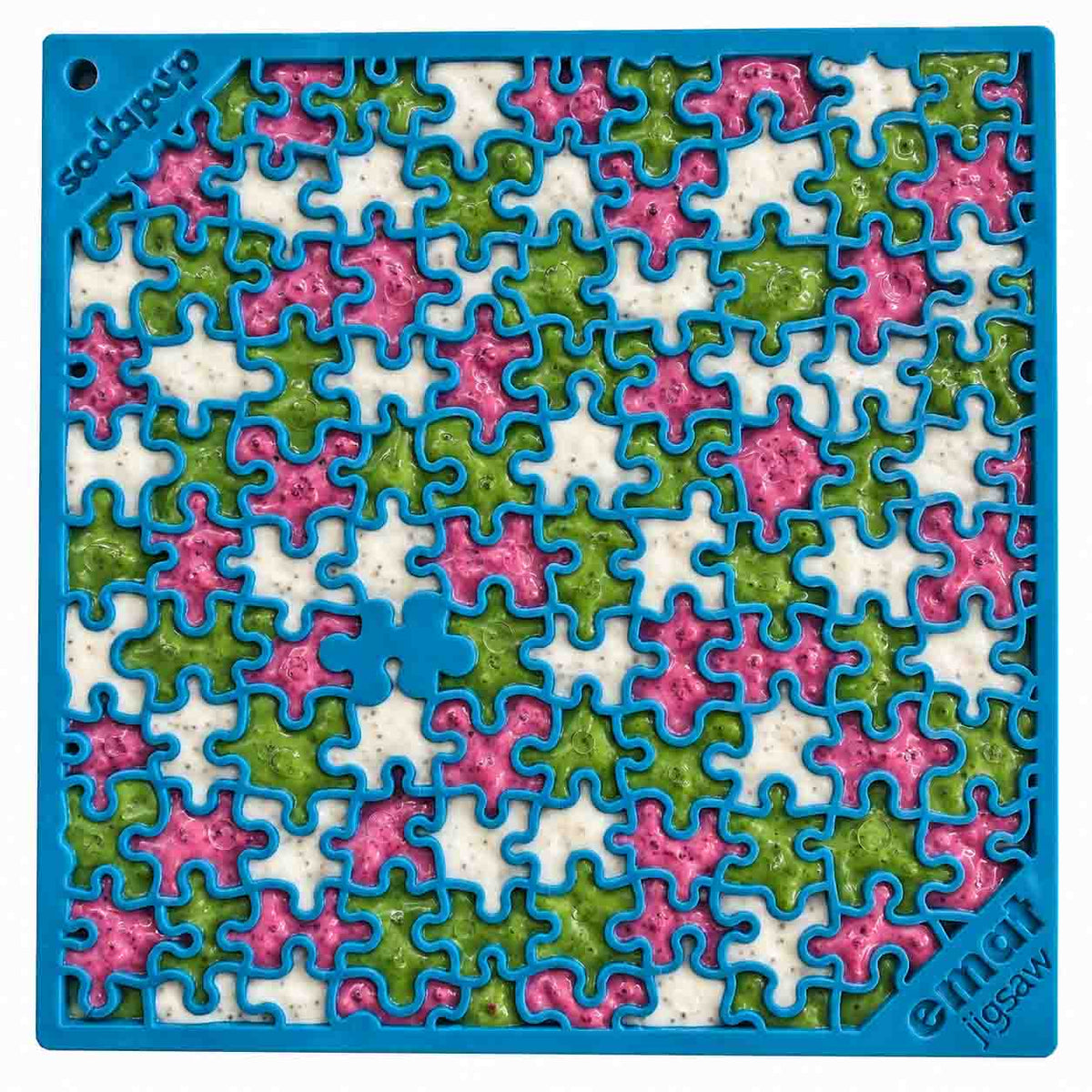 Jigsaw Puzzle eMat - Enrichment Lick Mat for Dogs and Cats | eMat Enrichment Toy for Anxiety Relief | USA Made by SodaPup/True Dogs, LLC