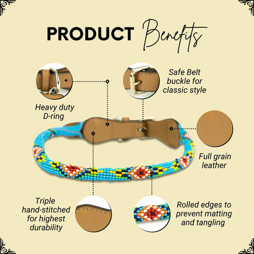 Blue Vogue Sambboho dog collar (rolled) by Sambboho
