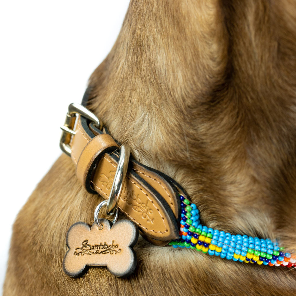 Blue Vogue Sambboho dog collar (rolled) by Sambboho